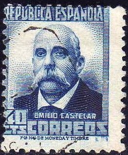 z vendido ESPAÑA 1932 670 Sello Personajes Emilo Castelar 40c Usado Republica Española Espana Spain Espagne Spagna Spanje Spanien 
